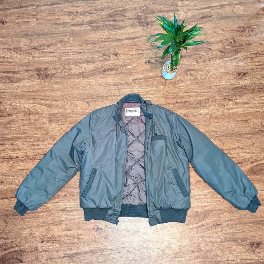 VINTAGE Gray Puffer Jacket MEN - Super Warm - Campus Brand